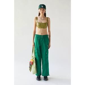 BDG Women’s Green Jemma Nylon Cargo Pant Size Medium Y2K Style